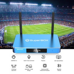 SuperBox S6 Max 6K Android TV Box Blue Dual Band WiFi 6 HDMI 64GB Dolby Digital