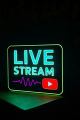 LIVE STREAM LED Lamp Sign Light Sign YouTube Streaming Gamers On Air Gift