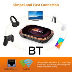 MECOOL HK1RBOX X4 4K TV Box, Android 11 Amlogic S905X4 CPU with RC, 4GB+32GB, 4