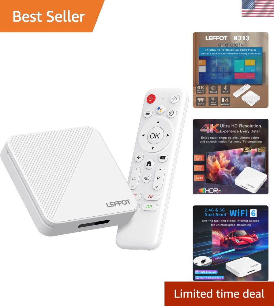 H313 4K Ultra HD TV Box – Smart Streaming with Android 14.0 & Voice Control