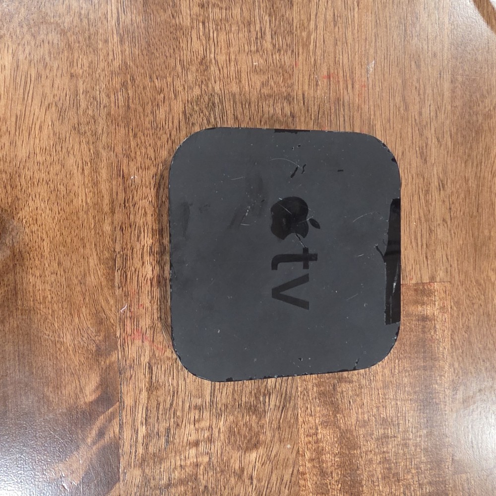 Apple TV 4K Media Streamer A1842 Black Unit with power cord. No Remote
