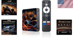 Compact Android 14.0 TV Box with Dual-Band Wi-Fi & Bluetooth 5.0 Connectivity