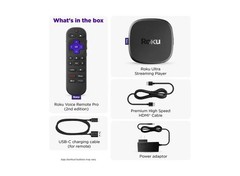 Roku Ultra 4K UHD Streaming Media Player with Voice Remote Pro