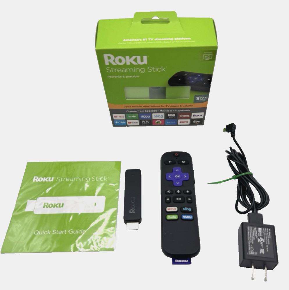 Roku Streaming Stick 3800RW – Black With Original Box TESTED WORKS
