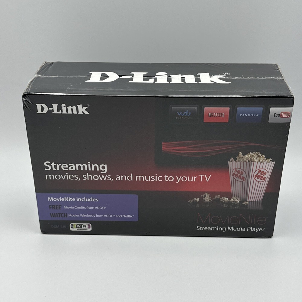 D-Link MovieNite DSM-310 Digital HD Media Streamer Netflix Vudu YouTube Pandora