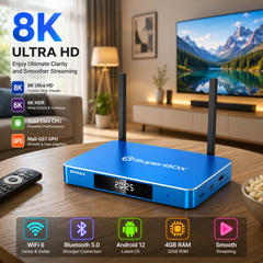 New SuperBox S7 Max Ultra HD Streaming Media Player 2.4G+5G WiFi Bluetooth