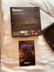 Roku 4 ~Media Streamer 4400X ~ Black Bundle with HDMI Cable & Free extra Remote.
