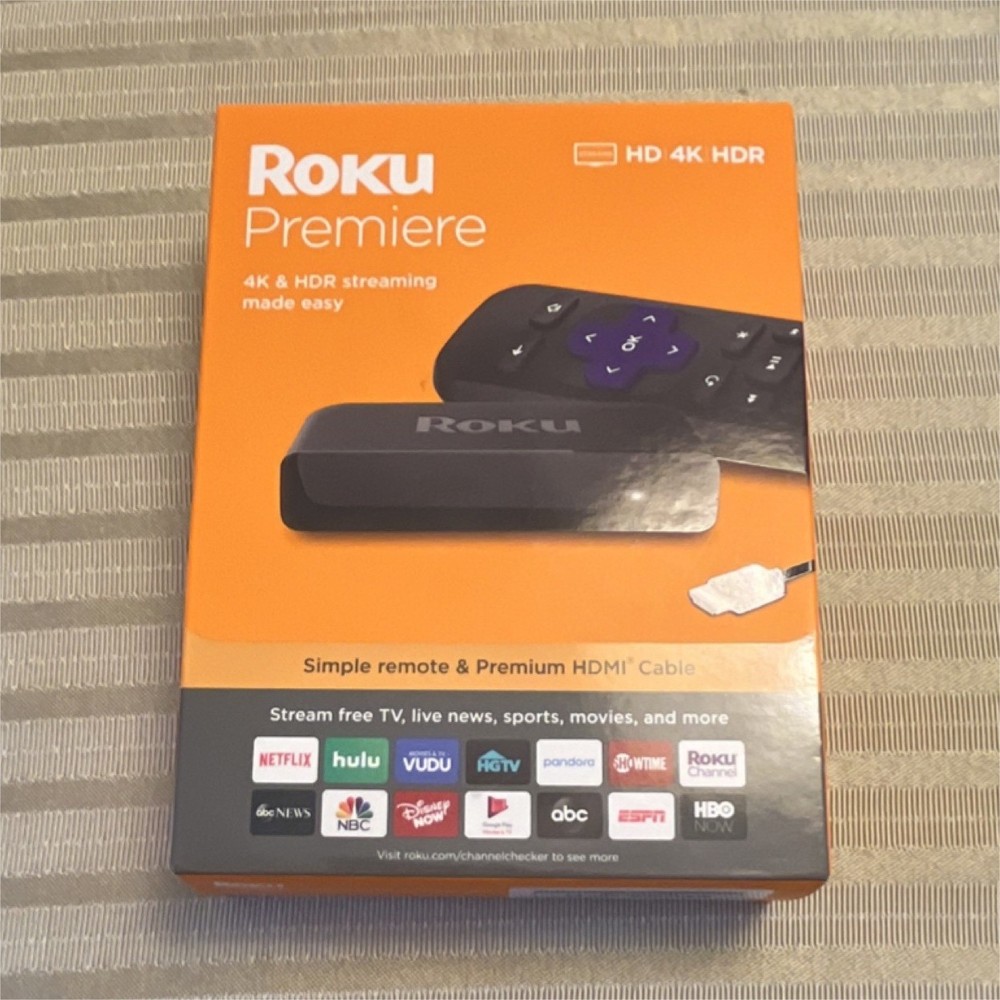 Roku Premiere 4K HDR Media Streamer Quad Core HDMI Wi-Fi Portable Black