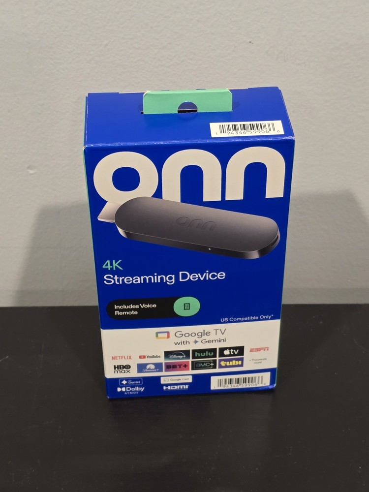 onn Google TV 4K Streaming Device With Gemini (2026 Version) Unopened