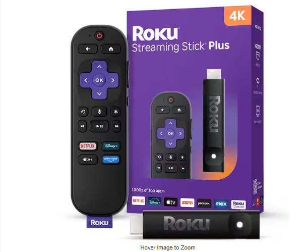 Roku Streaming Stick Plus 2025 4K & HDR Roku Streaming Device for TV with Voice