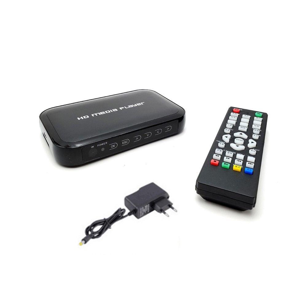 A28D USB SD MMC VGA AV YPbPr Multi TV Media Player + IR Fernbedienung 1080pgk