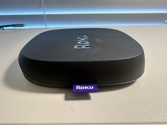 Roku Ultra 4K Streaming Media Player (Model 4800X) with remote, power, and HDMI