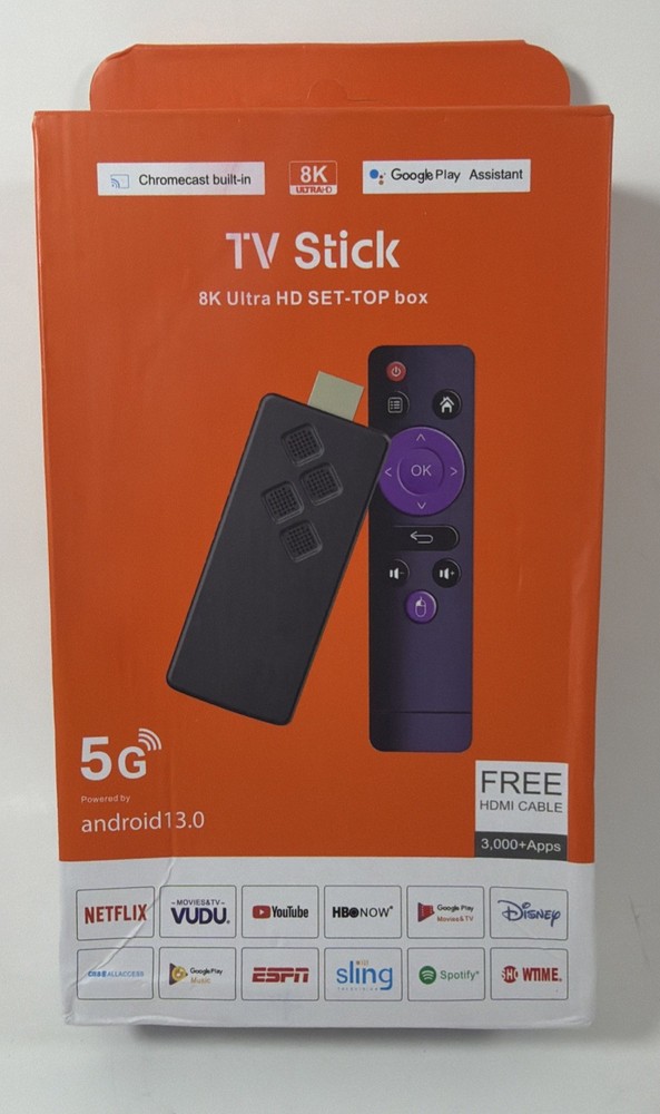 8K Ultra HD Android 13.0 – 5G Streaming TV Stick Ultra HD Set Top Box 2GB + 8GB