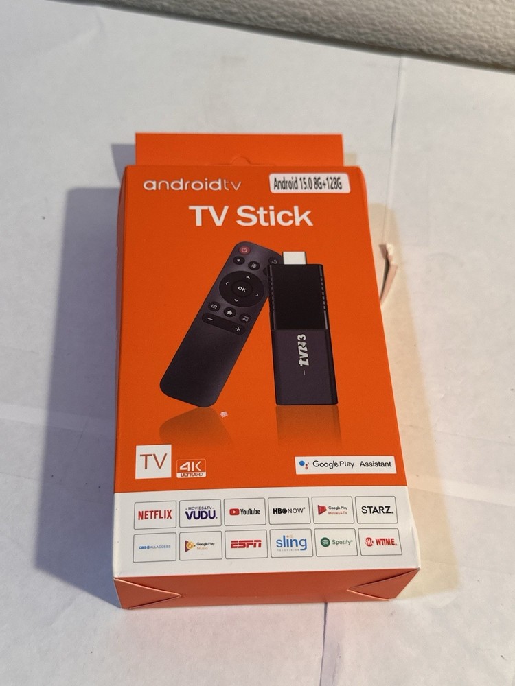 TVR3 Andriod TV Stick 8GB+128 Media Player Smart 4K TV Stick, HD2.0, Wifi