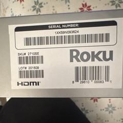 Roku SE Streaming Media Player HDMI Wi-Fi 1080p Black 2710SE