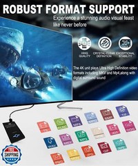 4K Ultra HD Media Player and HDD Enclosure 2-in-1 – Play H.265/HEVC H.264/AVC