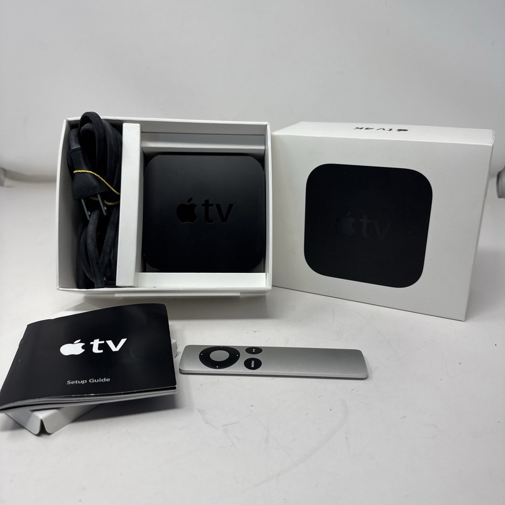 Apple TV Model A1469 Black & Remote In Box – TESTED