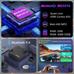 RK3518 4K Streaming Device – 16GB Storage, WiFi 6 & Hands-Free Remote Control