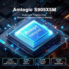 Tanix TX5 Plus Android 14 Smart TV Box with Remote Control, Amlogic S905X5M Qua