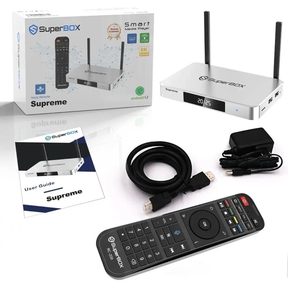 SuperBox Supreme 2025 – 8K UHD, 4GB RAM, 128GB, Voice control OFFERS WELCOMED!!!