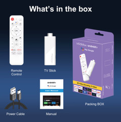 Smart TV Stick Android 14.0 4K HD Stream Player WiFi Bluetooth Voice 2Gb 16Gb