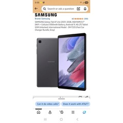 SAMSUNG Galaxy Tab A7 Lite (2021, 32GB, 3GB RAM) 8.7″ (WiFi + Cellular) (Gray)