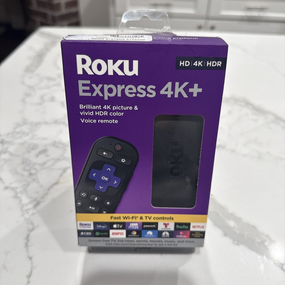 NEW Roku Express 4K+ 3941R2 HDR Media Streamer Player Voice Remote OPEN BOX