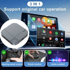 3-in-1 AI Box 32GB Android WiFi Wireless CarPlay Adapter Support Netflix TikTok