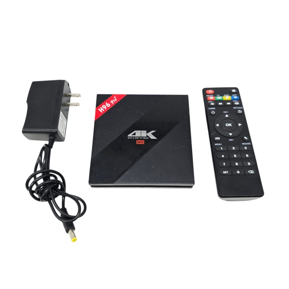 H96 Pro Plus Android 7.1 4K Ultra HD TV Box S912 w/ Remote & Power Cord