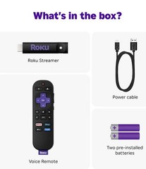 Roku HD Streamer 2026 Streaming Stick Device for TV with Voice Remote Free Cable