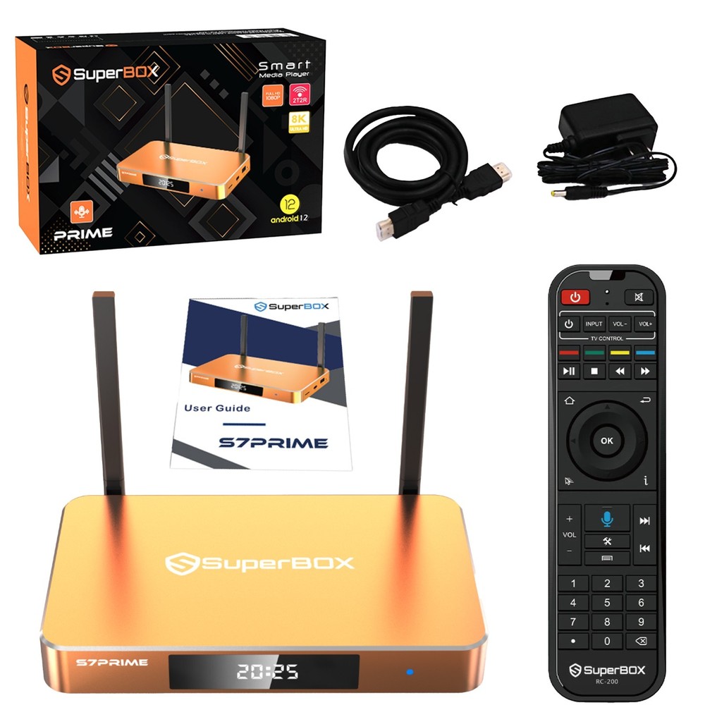 SuperBox S7 Prime Limited Edition Android 12 TV Box, 128GB, WiFi 6, Voice Remote
