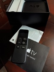 Apple TV Model 32GB A1625 w/ Box w/ Black Remote and Power Cord, Tested, Updated