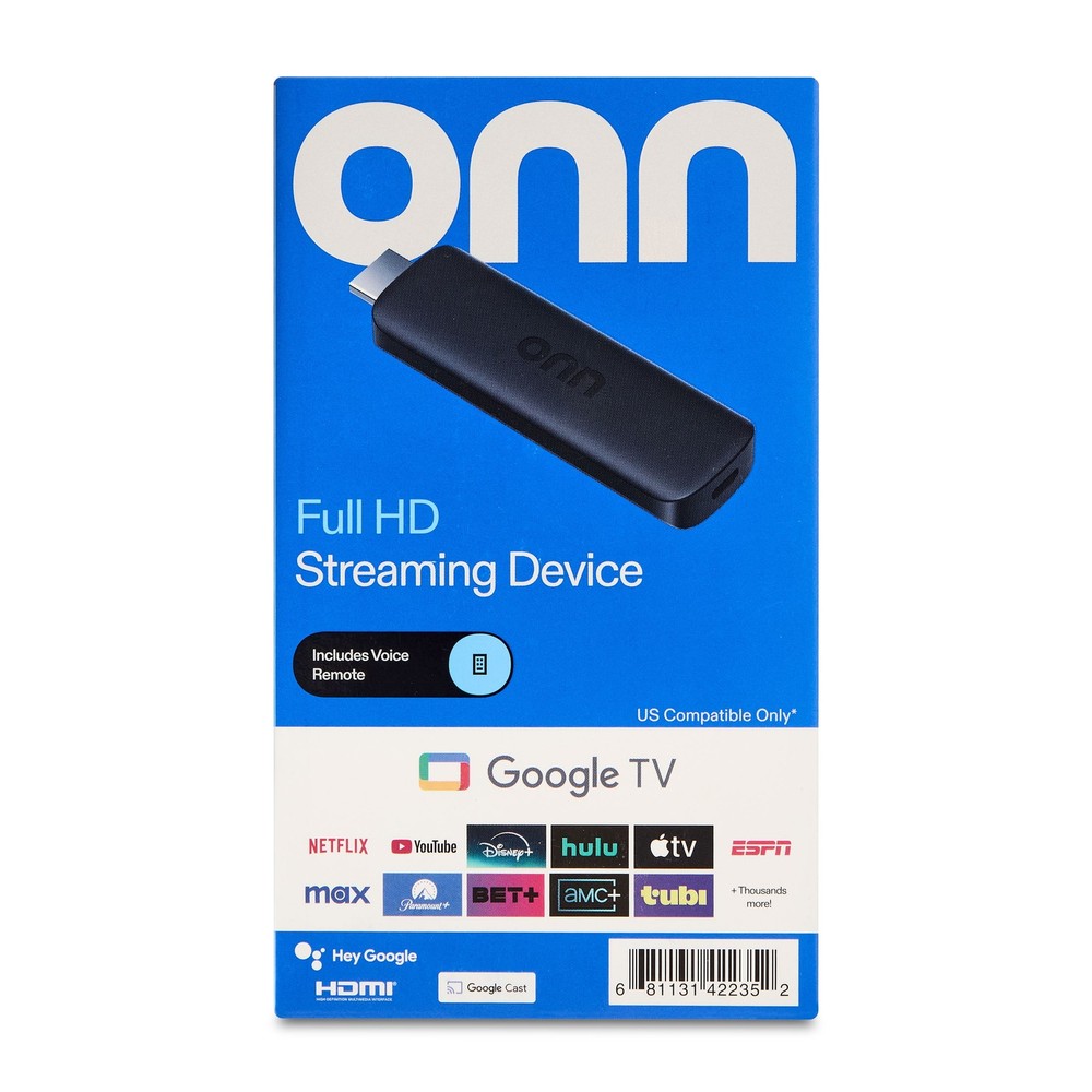 Onn Full HD Streaming Device with Google TV & Voice Remote – 8GB Storage