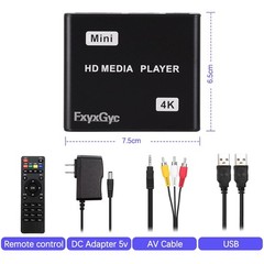 HDMI Media Player, 4K Ultra HD Digital Media Player, Supports USB Drive, SD C…