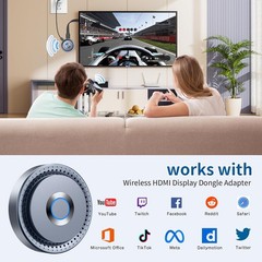 Wireless HDMI Display Dongle Adapter, Wireless Transmitter, Streaming Media Vide