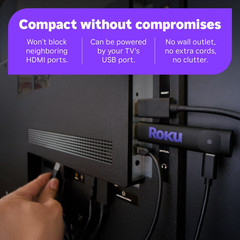 Roku HD Streamer 2026 Streaming Stick Device for TV with Voice Remote Free Cable