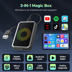 3-In-1 Magic Video Box for Streaming Netflix/Youtube/Tiktok, Wireless Carplay Ad