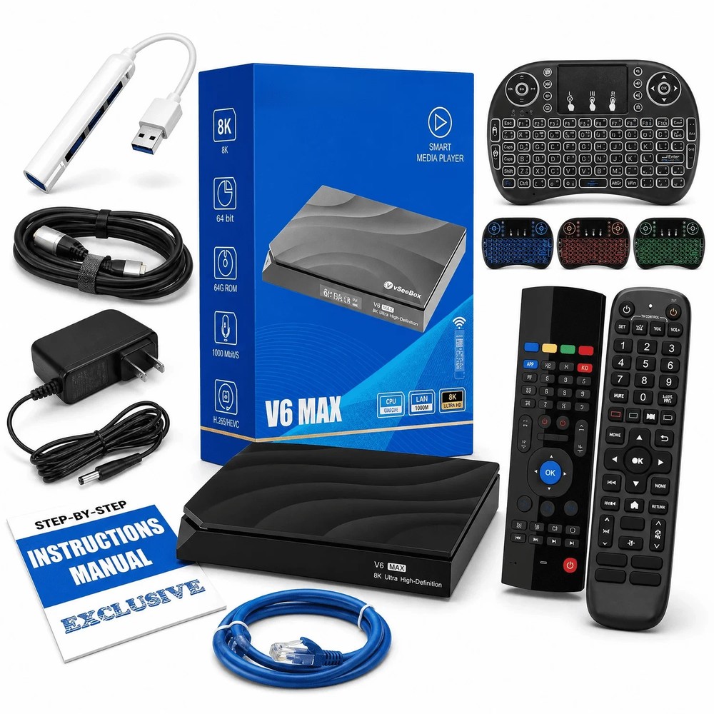 Vseebox V6 MAX Authorized Distributor -Version Voice Control 8K Fast Shipping