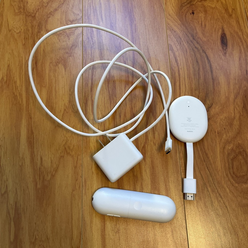 Google Chromecast 4K with Google TV GZRNL w/ Remote and Ethernet Power Adapter
