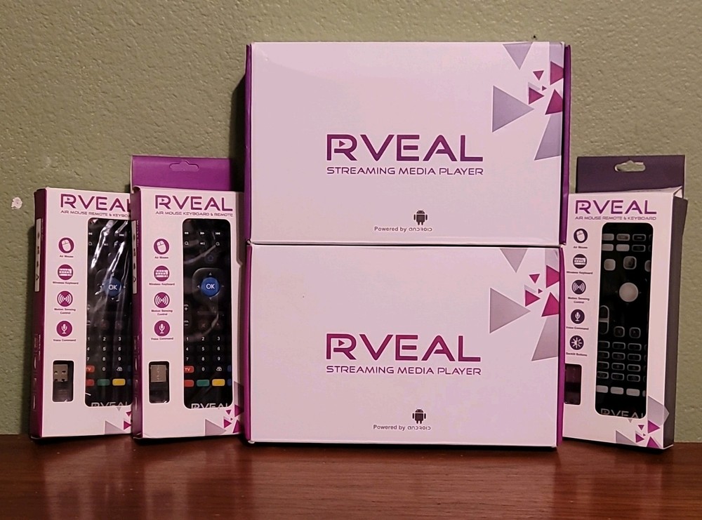RVEAL Streaming Media Player Android 4.4 Wi-Fi HDMI 4K Black Remote Keyboard