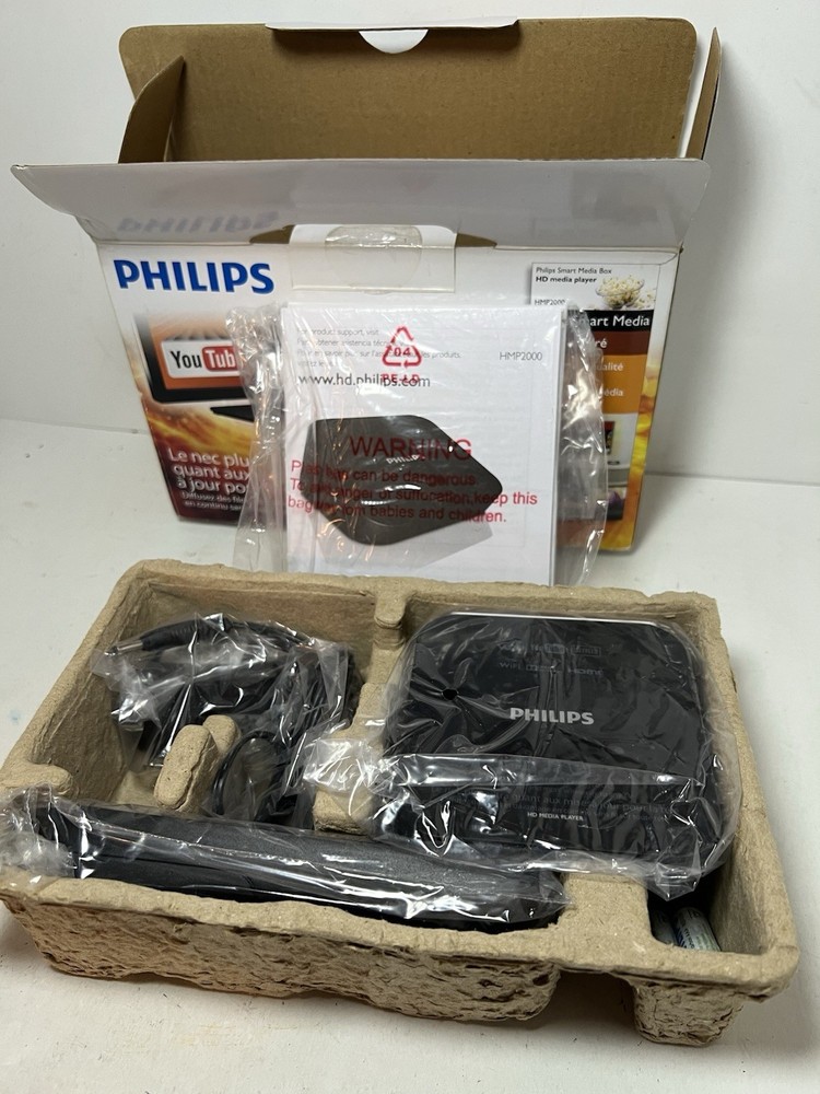 Philips Smart Media Box HMP2000/37 HD HDTV HDMI 1080p BRAND NEW W/ Remote