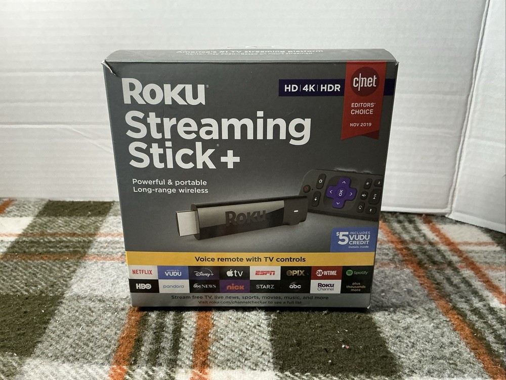 Roku Streaming Stick Plus 3810R 4K HDR Voice Remote With TV Controls