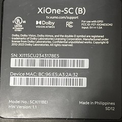 Xumo SCXI11BEI XiOne-SC(B) Stream Box POWER SUPPLY & HDMI( no remote) C1