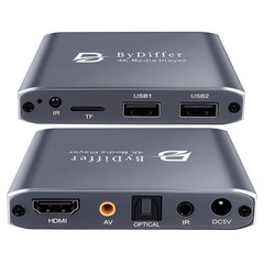 4K HD Digital Media Player TV MP4 Video Player USB Drive/Micro SD Card w/ Remote