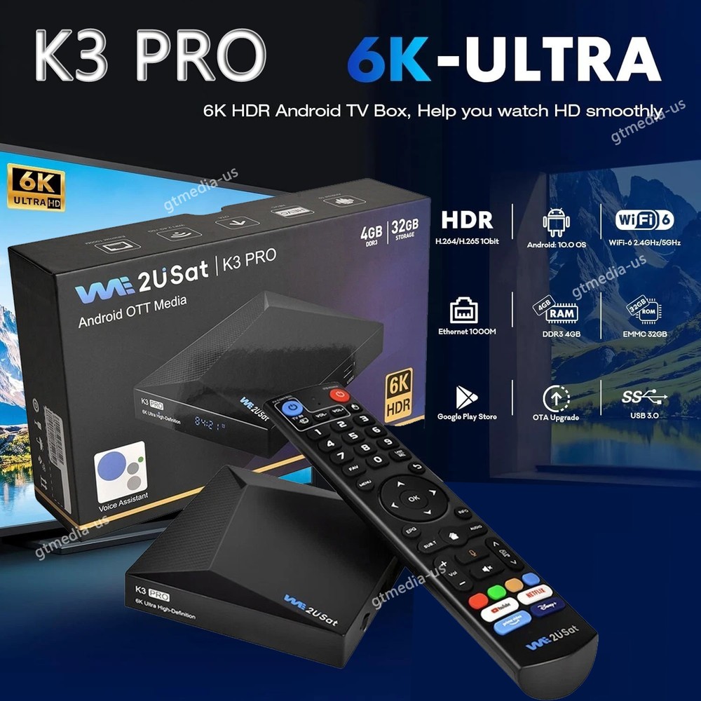 SUPER BOX S6 MAX WE2USAT K3 PRO 6K UHD TV Box Dual WiFi Bluetooth Fast Streaming