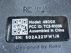 Roku Ultra 4K Streaming Media Player (Model 4800X) with remote and ac adapter