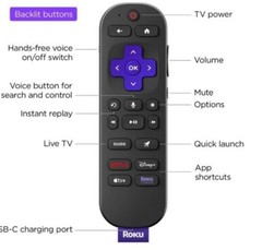Roku Voice Remote Pro (2nd Ed.) (App Shortcuts Vary)