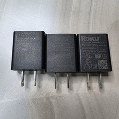 Lot of 3 Roku USB AC Power Adapters WAM002 ADS-6RA-06 5V 1A Wall Plug Black W4