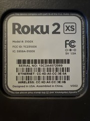 Roku 2 XS Media Streamer Unit 3100X Only Missing Remote & AC Power Adapter