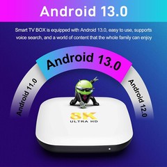 Android TV Box 13 4GB RAM 64GB H96 Max M2 ROM RK3528 Quad- Core 3D 6K 1000M BT